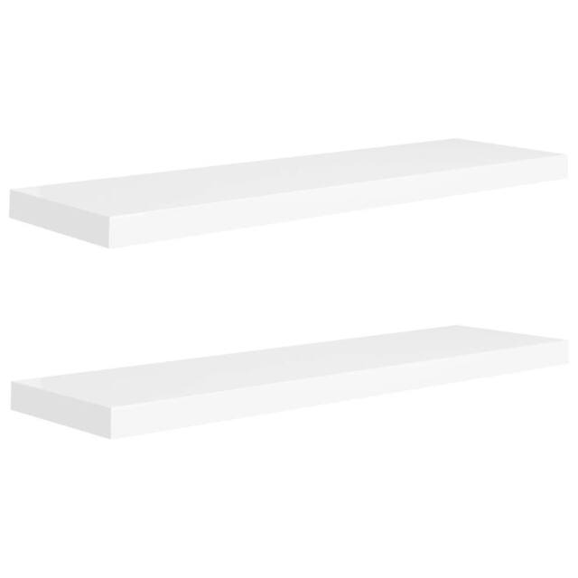 Berkfield Home Floating Wall Shelves 2 pcs White 90x23.5x3.8 cm MDF - image 1