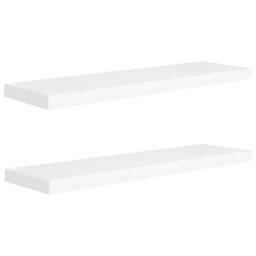 Berkfield Home Floating Wall Shelves 2 pcs White 90x23.5x3.8 cm MDF - thumbnail 1