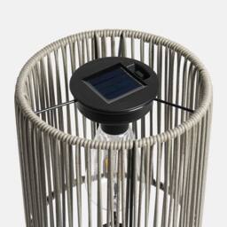 OHS Rattan Solar Floor Lamp Cordless Outdoor Garden Light Auto Sensor in Grey - thumbnail 7