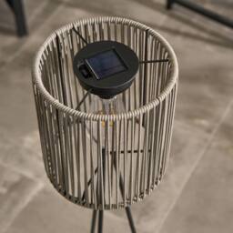 OHS Rattan Solar Floor Lamp Cordless Outdoor Garden Light Auto Sensor in Grey - thumbnail 5