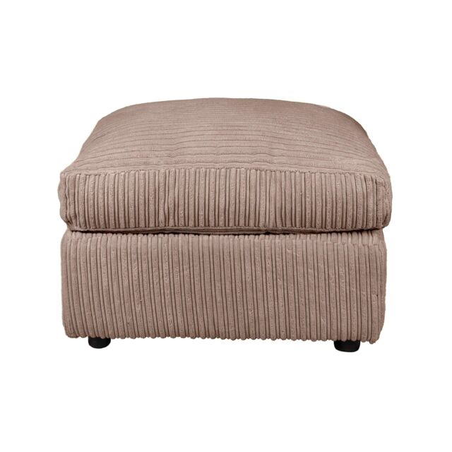 LUXURY LIFE Collingdale Jumbo Cord Fabric Footstool in Light Brown - image 1