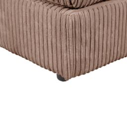 LUXURY LIFE Collingdale Jumbo Cord Fabric Footstool in Light Brown - thumbnail 4