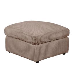 LUXURY LIFE Collingdale Jumbo Cord Fabric Footstool in Light Brown - thumbnail 2
