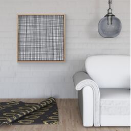 Warren Reed - Designer Monochrome Pencil Scribble Framed Canvas in Light Brown - Size: w40 inch x h40 inch - thumbnail 2