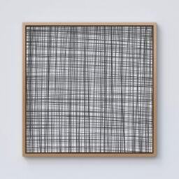 Warren Reed - Designer Monochrome Pencil Scribble Framed Canvas in Light Brown - Size: w40 inch x h40 inch - thumbnail 1