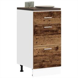 Berkfield Home Bottom Cabinet Old Wood 40x46x81.5 cm Engineered Wood in Brown - thumbnail 1