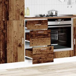 Berkfield Home Bottom Cabinet Old Wood 40x46x81.5 cm Engineered Wood in Brown - thumbnail 3