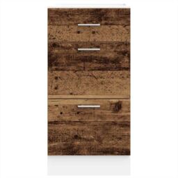 Berkfield Home Bottom Cabinet Old Wood 40x46x81.5 cm Engineered Wood in Brown - thumbnail 4
