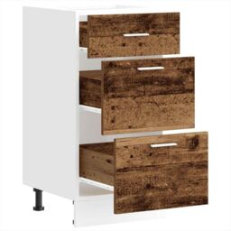 Berkfield Home Bottom Cabinet Old Wood 40x46x81.5 cm Engineered Wood in Brown - thumbnail 5