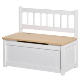 STILVORA Toy Box Storage Bench with Backrest in White - thumbnail 5
