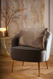 Laurence Llewelyn-Bowen 'Venus Desire' Velvet Filled Cushion in Taupe - Size: 40 cm x 60 cm