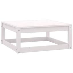 Berkfield Home Sturdy 4 Piece Garden Lounge Set White Solid Wood Pine - thumbnail 8