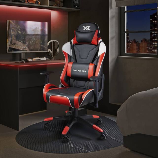 X Rocker Agility eSport Ergonomic Gaming Chair, Reclining, Adjustable in Red - image 1