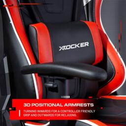 X Rocker Agility eSport Ergonomic Gaming Chair, Reclining, Adjustable in Red - thumbnail 4