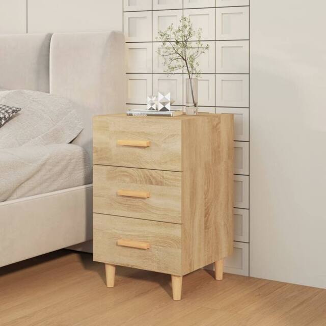 Berkfield Home Elegant Bedside Cabinet Sonoma Oak 40x40x66 cm Engineered Wood in Light Tan - Size: 40 x 40 x 66 cm - image 1