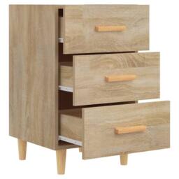 Berkfield Home Elegant Bedside Cabinet Sonoma Oak 40x40x66 cm Engineered Wood in Light Tan - Size: 40 x 40 x 66 cm - thumbnail 6