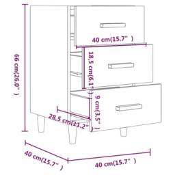 Berkfield Home Elegant Bedside Cabinet Sonoma Oak 40x40x66 cm Engineered Wood in Light Tan - Size: 40 x 40 x 66 cm - thumbnail 8