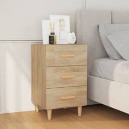 Berkfield Home Elegant Bedside Cabinet Sonoma Oak 40x40x66 cm Engineered Wood in Light Tan - Size: 40 x 40 x 66 cm - thumbnail 2