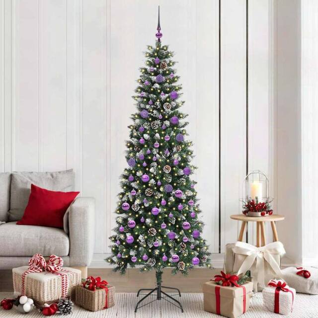 Berkfield Home Artificial Christmas Tree with 300 LEDs Green 86 x 86 x 210 cm - image 1