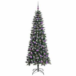 Berkfield Home Artificial Christmas Tree with 300 LEDs Green 86 x 86 x 210 cm - thumbnail 4