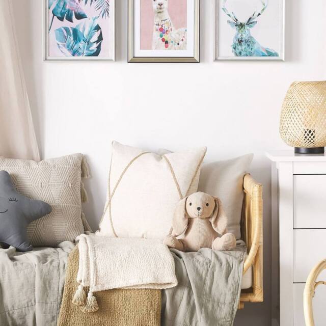 Wyld and Coco Blue Deer Print in Distressed White Frame 30 x 40cm - Size: W30 cm x H41 cm x D15mm - image 1