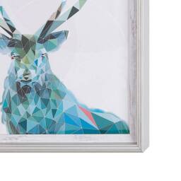 Wyld and Coco Blue Deer Print in Distressed White Frame 30 x 40cm - Size: W30 cm x H41 cm x D15mm - thumbnail 5