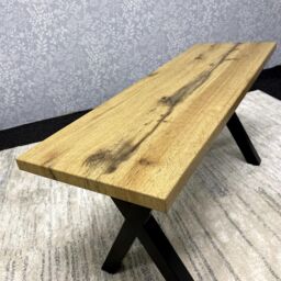 KOSY KOALA Wooden Bench With Metal Legs for Dining, Work, or Study in Brown - thumbnail 5