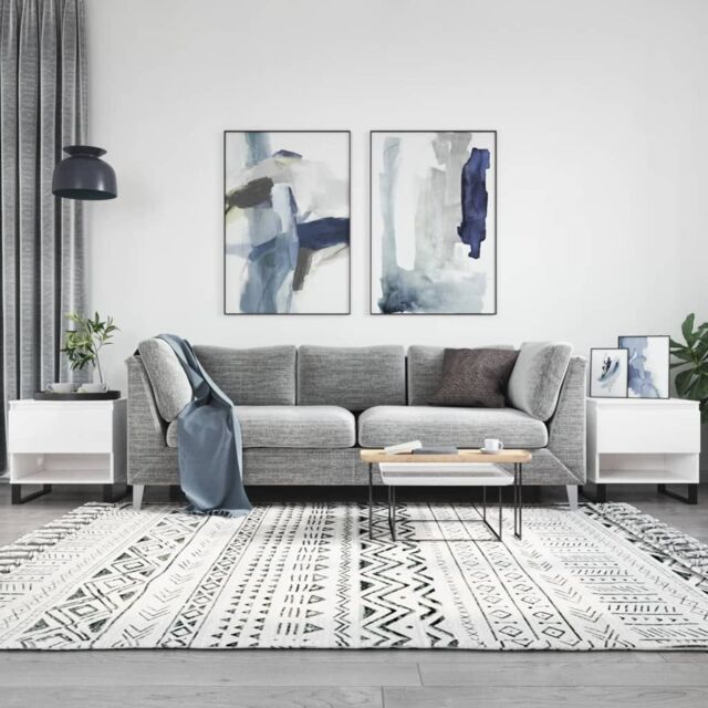 Berkfield Home Coffee Tables 2 pcs High Gloss White 50x46x50 cm Engineered Wood - Size: 50 x 46 x 50 cm - image 1