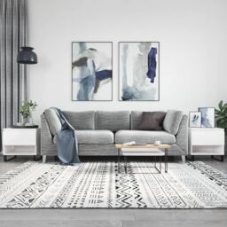 Berkfield Home Coffee Tables 2 pcs High Gloss White 50x46x50 cm Engineered Wood - Size: 50 x 46 x 50 cm - thumbnail 1
