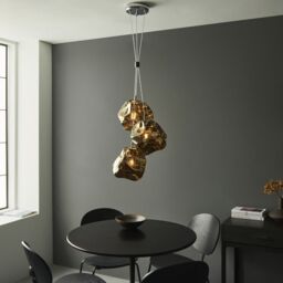 Loops Metallic Bronze 3 Light Ceiling Pendant Modern Rock Design Hanging Light Fitting - thumbnail 3