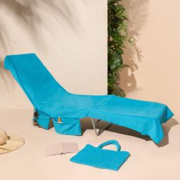 OHS Beach Towel Bag Microfibre Quick Dry Absorbent Bath Large Travel Spa in Bright Blue - thumbnail 2