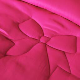 OHS Bow Quilted 7.5 Tog Coverless Duvet with Pillowcase Bedding Set in Bright Pink - Size: Single - thumbnail 3