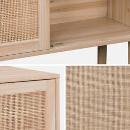 sweeek 80cm cabinet with wood & rattan decor with 2 doors in Beige - thumbnail 8