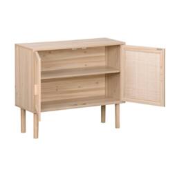 sweeek 80cm cabinet with wood & rattan decor with 2 doors in Beige - thumbnail 7