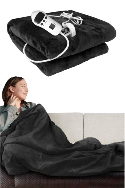 Ezysleep Cosy Heated Over Throw Fleece Blanket With Adjustable Control in Grey - image 1