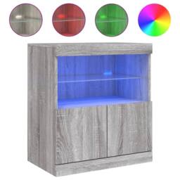 Berkfield Home Sideboard with LED Lights Grey Sonoma 60x37x67 cm - Size: 60 x 37 x 67 cm - thumbnail 3
