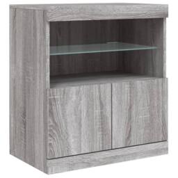 Berkfield Home Sideboard with LED Lights Grey Sonoma 60x37x67 cm - Size: 60 x 37 x 67 cm - thumbnail 1