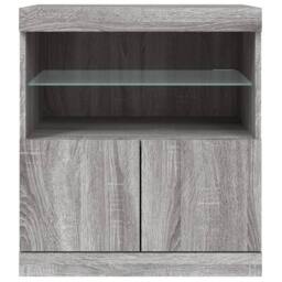 Berkfield Home Sideboard with LED Lights Grey Sonoma 60x37x67 cm - Size: 60 x 37 x 67 cm - thumbnail 6