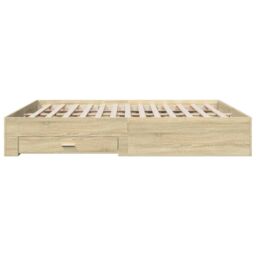 Berkfield Home Bed Frame with Drawers without Mattress Sonoma Oak 200x200 cm in Brown - thumbnail 5