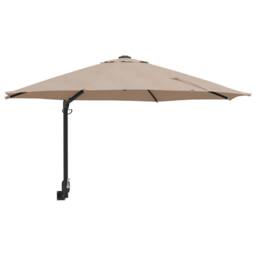 Berkfield Home Patio Umbrella Taupe Polyester Large Foldable Patio Umbrella - thumbnail 3