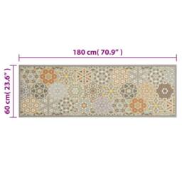 Berkfield Home Kitchen Rug Washable Hexagon Pastel 60x180 cm Velvet - thumbnail 5