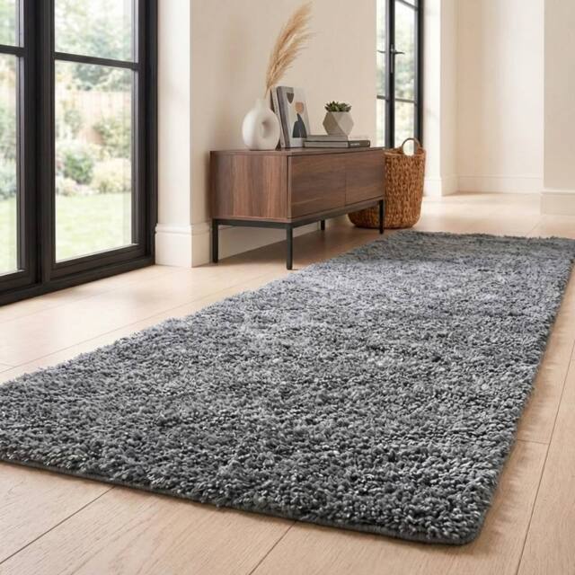 Garden Greatness Relica Soft Touch Dark Grey Fluffy Runner - Size: 45 cm x 75 cm - image 1