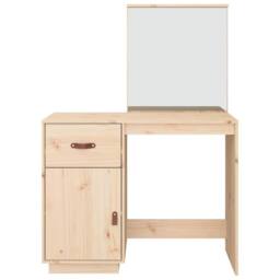 Berkfield Home Cosmetic Desk 95x50x134 cm Solid Wood Pine in Brown - Size: 95 x 50 x 134 cm - thumbnail 6