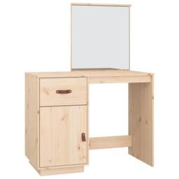Berkfield Home Cosmetic Desk 95x50x134 cm Solid Wood Pine in Brown - Size: 95 x 50 x 134 cm