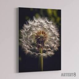 "Artery8 Dandelion Flower Pappus Macro Canvas Wall Art Print - Size: W18"" x H24""" - thumbnail 2