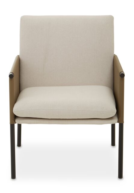 Orsina White Fabric Dining Chair with Straight Legs, Fabric Upholstered Dining Room Chair, Accent Arm Chair - image 1