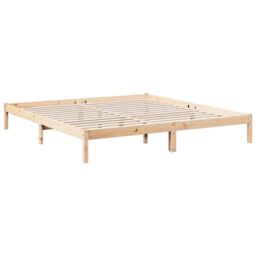 Berkfield Home Extra Long Bed Frame without Mattress 180x220 cm Solid Wood Pine in Brown - thumbnail 3