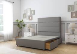 "Sloomy Texas Dumfries Divan Bed Base No Drawers - 54"" Headboard in Light Grey - Size: Super King" - thumbnail 4