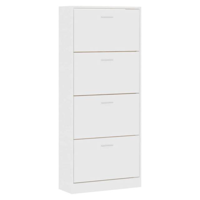 Berkfield Home Shoe Cabinet White 63x24x147 cm Engineered Wood - Size: 63 x 24 x 147 cm - image 1