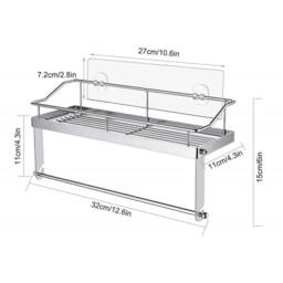 Kelvenix Adhesive Paper Towel Holder Shelf Stainless Steel in Silver - thumbnail 2